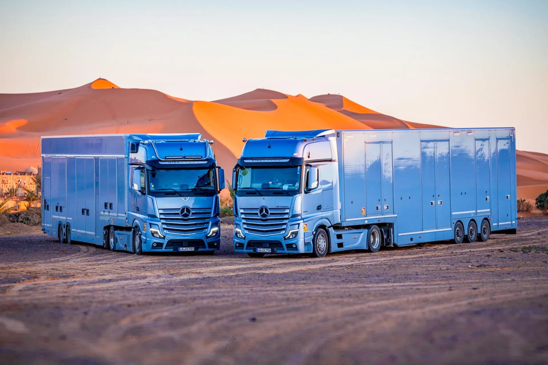 Mercedes Actros transporter fleet of Classic Car Service on a European route
